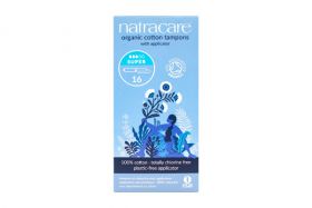 Natracare Organic Cotton Applicator Tampons - Super 16's x12