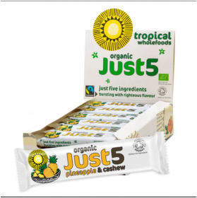 Just5 Fairtrade Pineapple & Cashew 40g x18