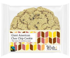 Wish4 Fairtrade Giant American Chocolate Chip Cookies 60g x14