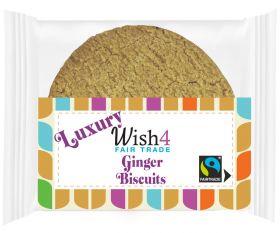 Wish4 Fairtrade individual Ginger Biscuits 70g x24
