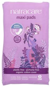 Natracare Natural Maxi Pads Night Time 10's x12