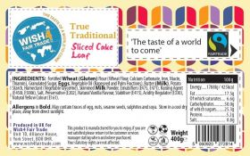 Wish4 Fair Trade True Traditional Sliced Cake Loaf 400g x10