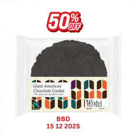 CLEARANCE - SINGLE Wish4 Fairtrade Giant American Chocolate Cookies 60g  (15/12/2025)