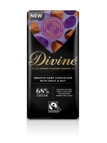Divine Fairtrade 68% Dark Chocolate with Fruit and Nut 90g x15