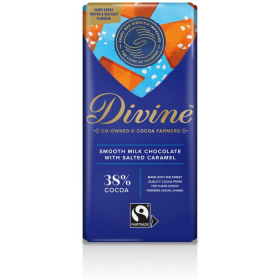 Divine 38% Milk Chocolate with Salted Caramel 90g x15