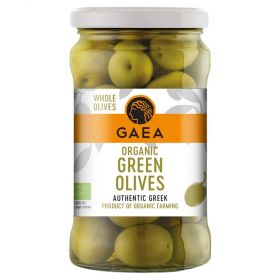 Gaea Organic Whole Green Olives 300g x8
