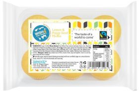 Wish4 Fairtrade Lemon and Poppyseed 6 Muffins x8