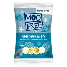 Moo Free White Chocolate Snowballs 35g x16