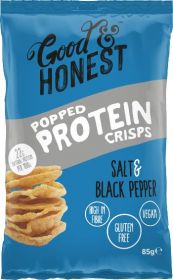 Good & Honest Popped protein salt & black pepper 85g x8