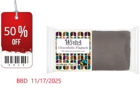 CLEARANCE - Wish4 Fairtrade Chocoholic Flapjack 75g SINGLE BBD 11/17/2025 