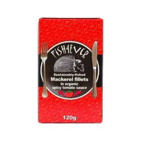 Fish 4 Ever Mackerel Fillets in Organic Spicy Tomato Sauce 120g x10