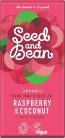 Seed & Bean ORG Dark Coconut & Raspberry Choc 75g x10