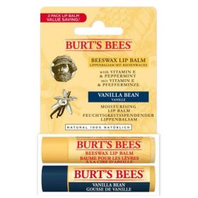 Burts Bees Lip Balm - Beeswax & Vanilla Duo Pack x12