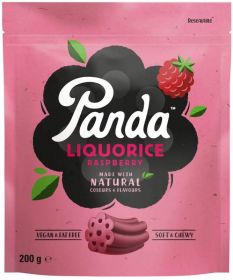 Panda Raspberry Liquorice Bags 200g x12