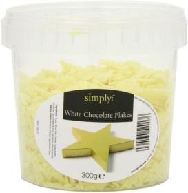 Simply White Chocolate Flake Topping 4 x 300g