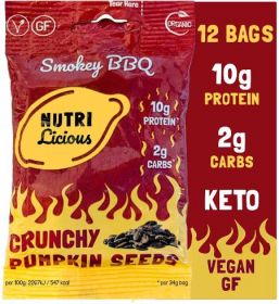 Nutri Smokey BBQ Coated Pumpkin Seeds 30g x12