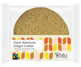 Wish4 Fairtrade Giant American Ginger Cookies 60g x14