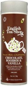 English Tea Organic Silken Pyramid Chocolate, Rooibos & Vanilla Loose Leaf 2g (15's) x6