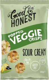 Good & Honest Popped Veggie soya pea sour cream, Chives & Parsley 85g x8