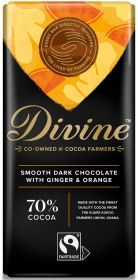 Divine FT Dark Ginger & Orange Chocolate 90g x15