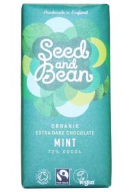 Seed & Bean Organic & Fairtrade Dark Mint Choc 75g x10