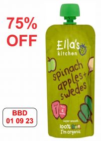 Clearance | 01 09 23 | Ella's Kitchen S1 Spinach Apple Swede | 120g x7