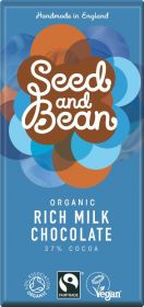 Seed & Bean Organic & Fairtrade Rich Milk 37% Choc 75g x10