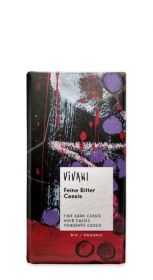 Vivani Organic Dark Cassis Filling Chocolate 100g x10