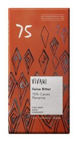 Vivani Organic Dark 75% Cocoa Panama with Coconut Blossom Sugar Chocolate 80g x10