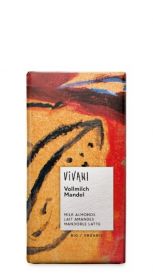 Vivani Organic Milk with Almonds Chocolate 100g x10
