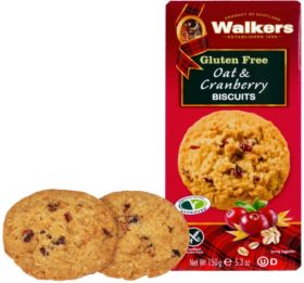 Walker's Gluten Free Oat Cranberry Biscuits 150g x6