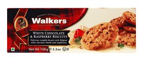 Walkers White Chocolate & Raspberry Cookies 150g x6