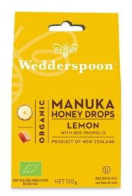Wedderspoon Lemon Natural Manuka Honey Drops (20 Drops Per Box) 120g x1