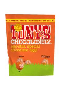 Tony's Chocolonely Easter Egg Milk Caramel Sea Salt Pouch 180g x8